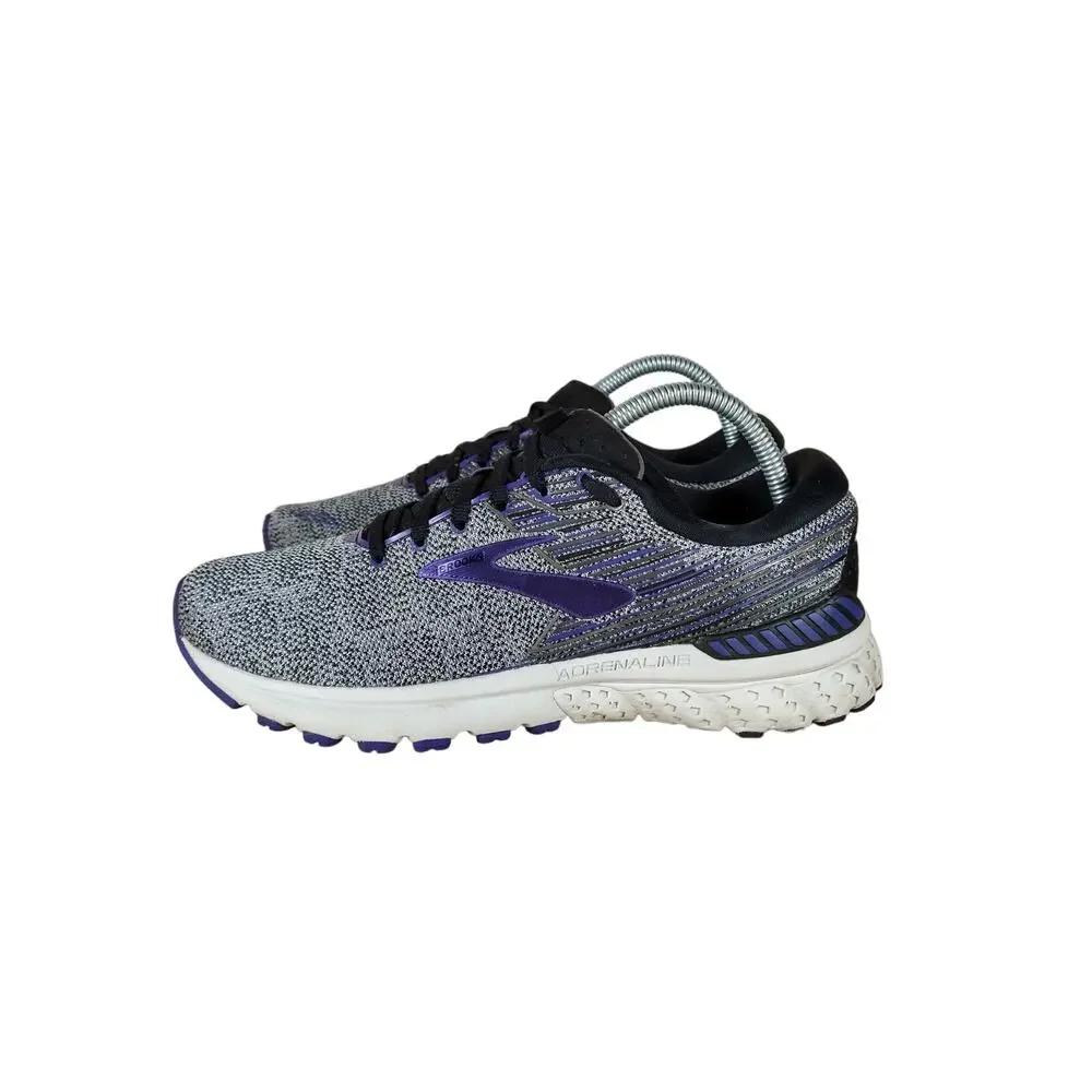 Brooks - Adrenaline 19 - Running Shoes - Gray/Purple- Women's - 9.5 -1202841B028